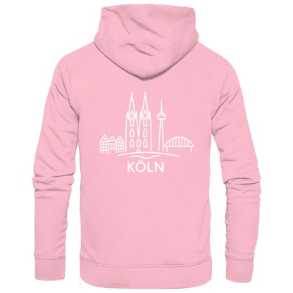 Köln Skyline (großer Druck auf dem Rücken) - Organic Basic Hoodie