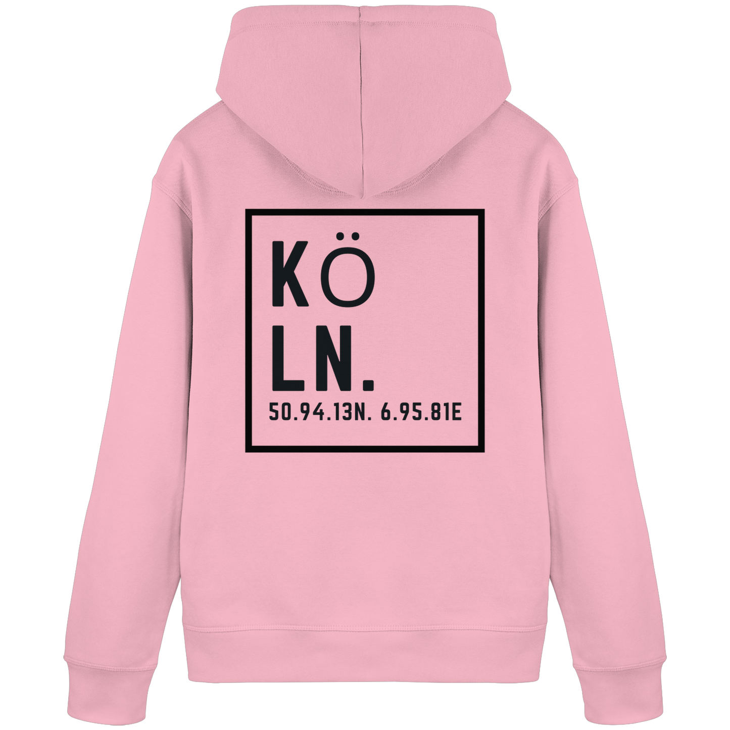 Köln Koordinaten (großer Druck auf dem Rücken) - Organic Basic Hoodie