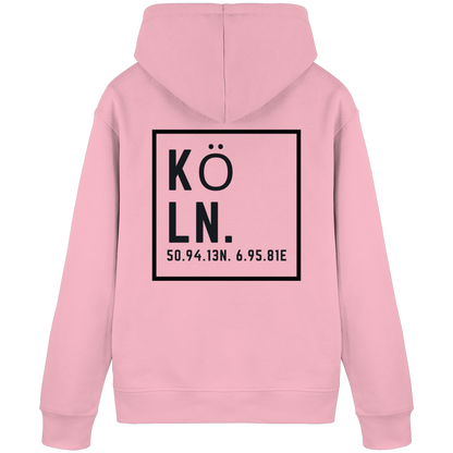 Köln Koordinaten (großer Druck auf dem Rücken) - Organic Basic Hoodie