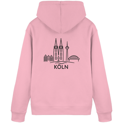 Köln Skyline (großer Druck auf dem Rücken) - Organic Basic Hoodie