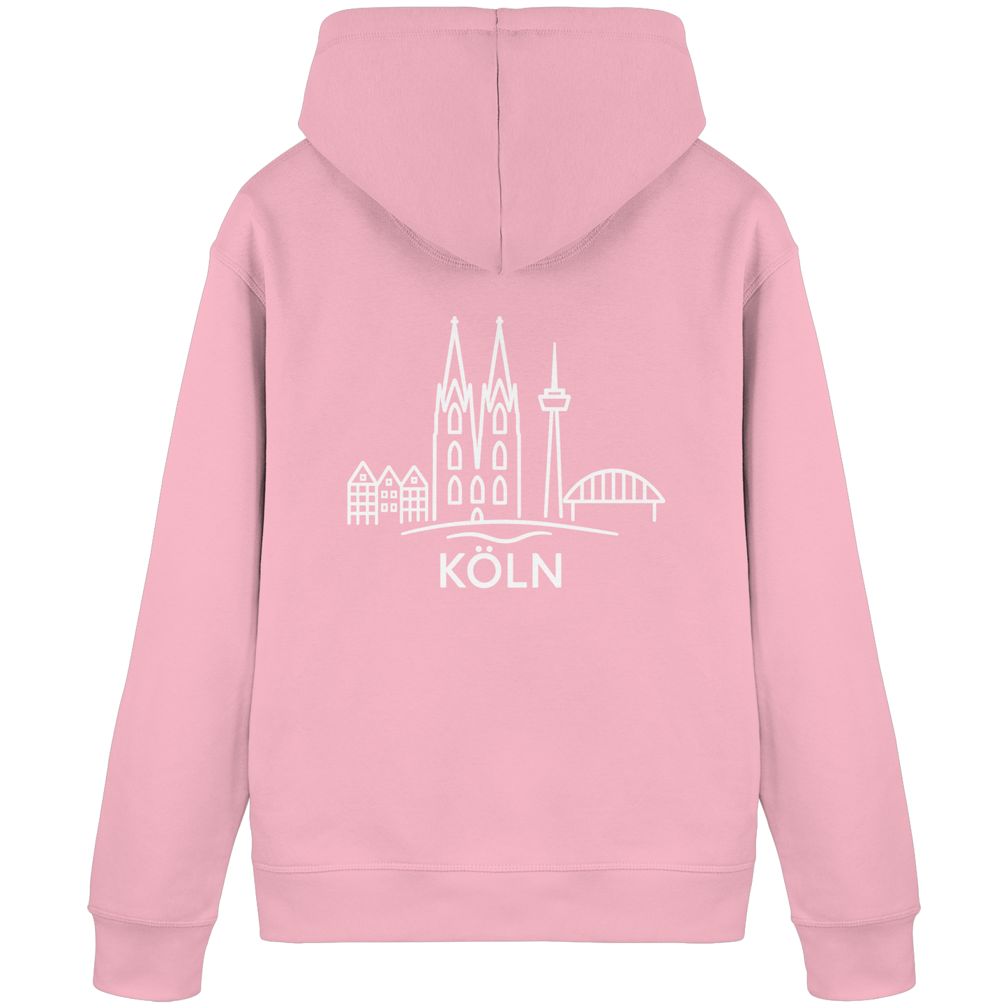 Köln Skyline (großer Druck auf dem Rücken) - Organic Basic Hoodie