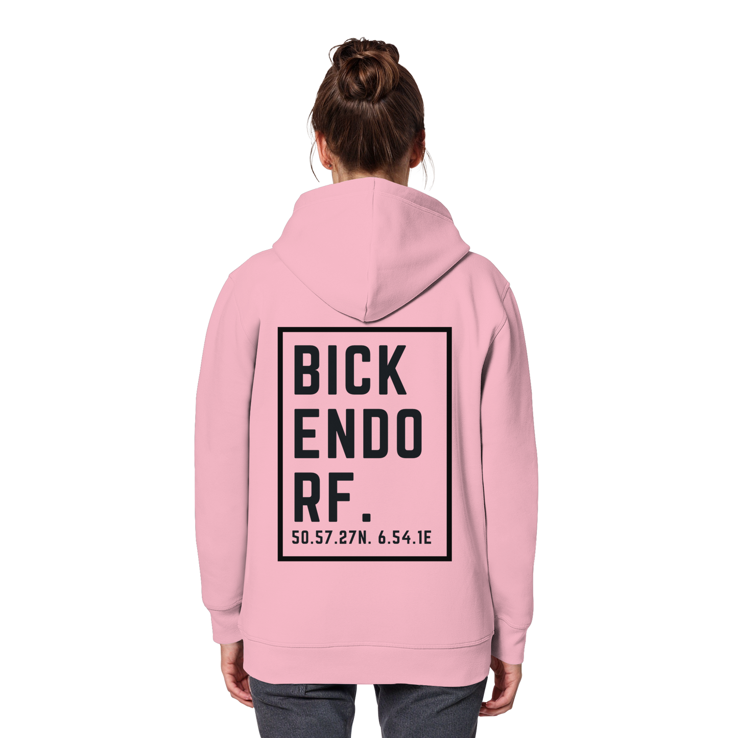Bickendorf Koordinaten (großer Druck auf dem Rücken) - Organic Basic Hoodie