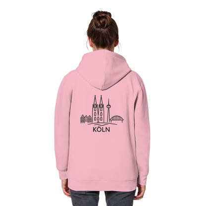 Köln Skyline (großer Druck auf dem Rücken) - Organic Basic Hoodie