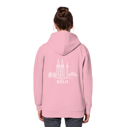 Köln Skyline (großer Druck auf dem Rücken) - Organic Basic Hoodie