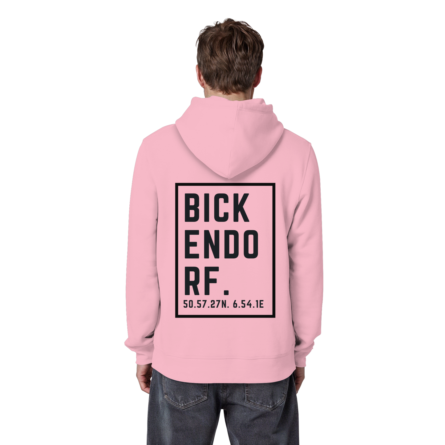 Bickendorf Koordinaten (großer Druck auf dem Rücken) - Organic Basic Hoodie
