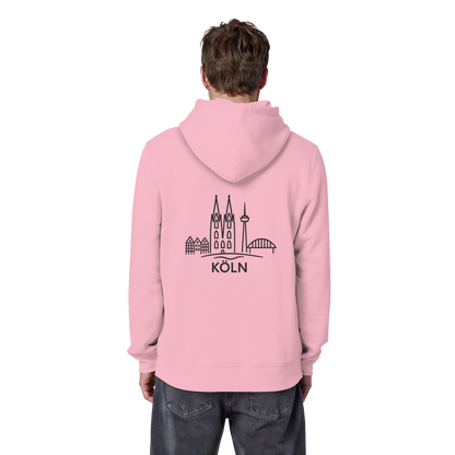 Köln Skyline (großer Druck auf dem Rücken) - Organic Basic Hoodie