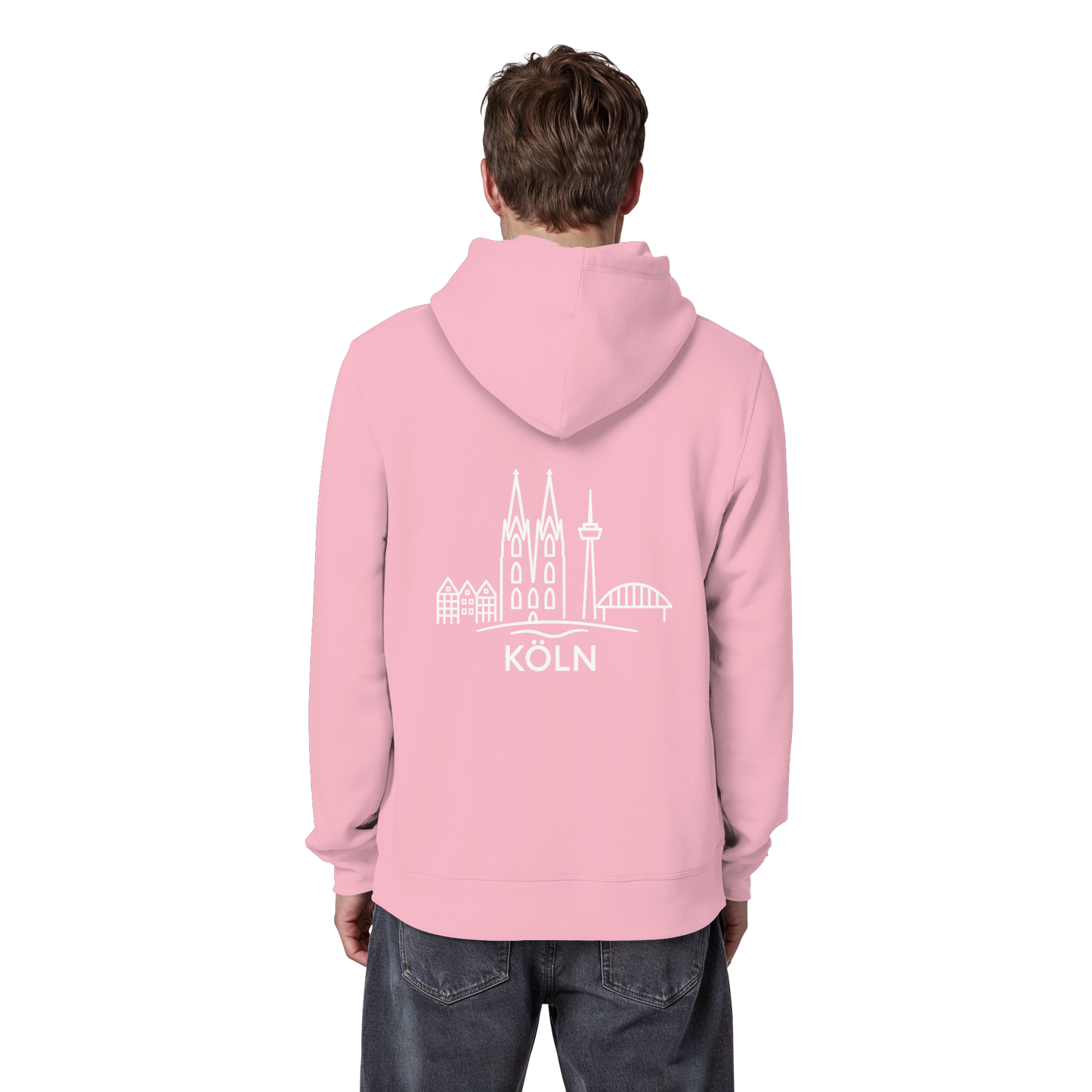Köln Skyline (großer Druck auf dem Rücken) - Organic Basic Hoodie