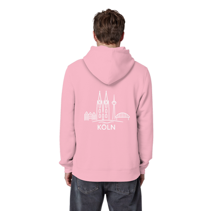 Köln Skyline (großer Druck auf dem Rücken) - Organic Basic Hoodie