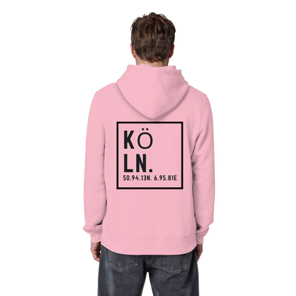 Köln Koordinaten (großer Druck auf dem Rücken) - Organic Basic Hoodie