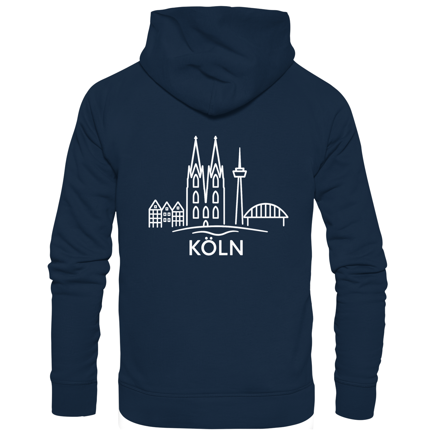 Köln Skyline (großer Druck auf dem Rücken) - Organic Basic Hoodie