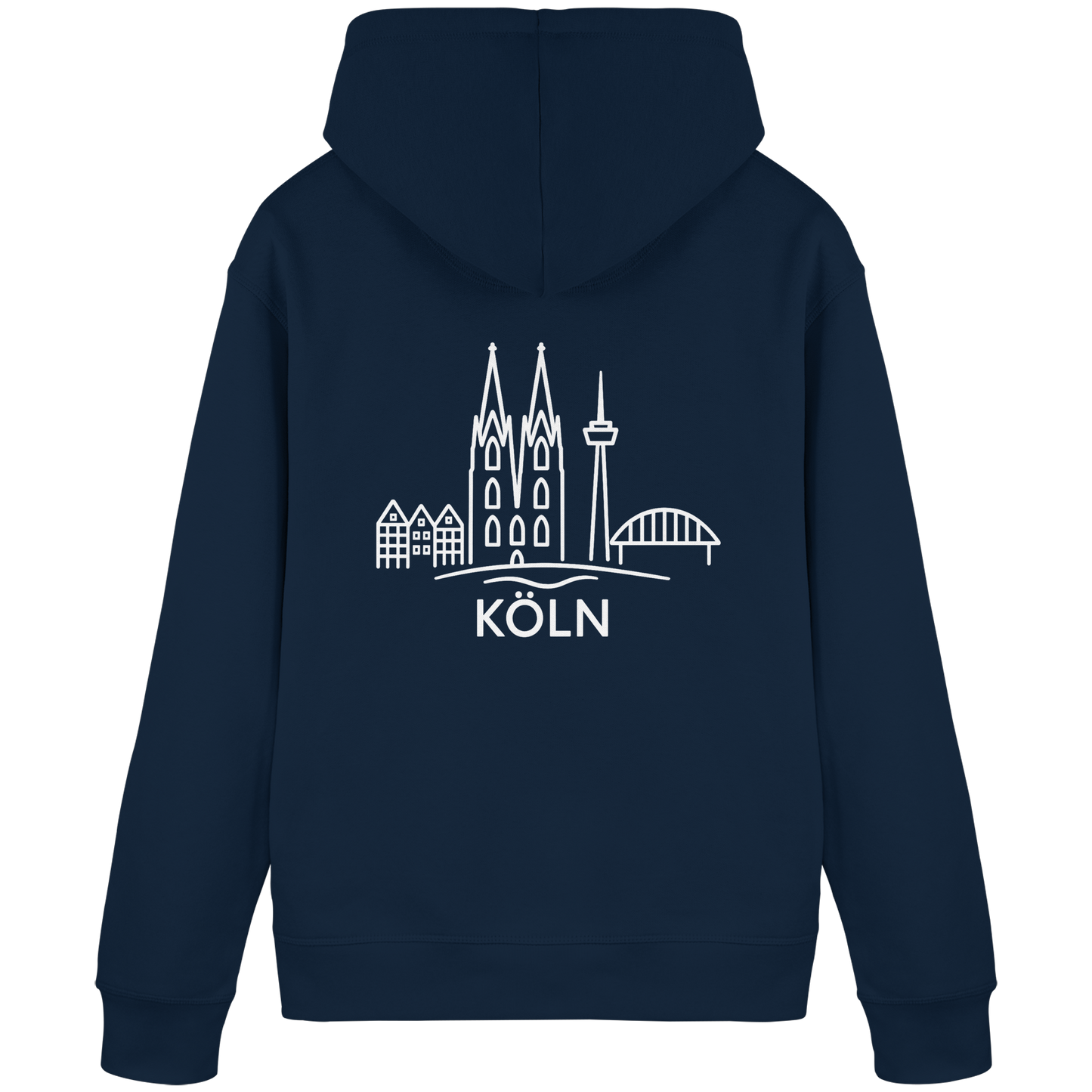 Köln Skyline (großer Druck auf dem Rücken) - Organic Basic Hoodie