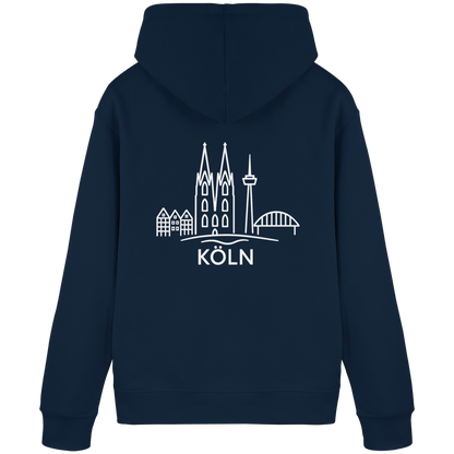 Köln Skyline (großer Druck auf dem Rücken) - Organic Basic Hoodie