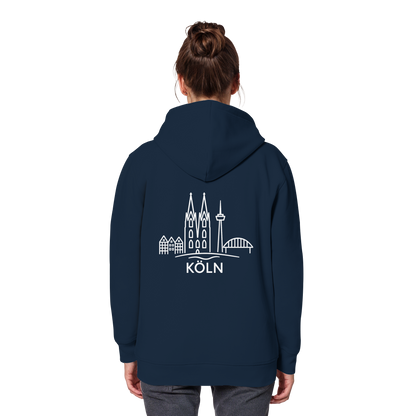 Köln Skyline (großer Druck auf dem Rücken) - Organic Basic Hoodie