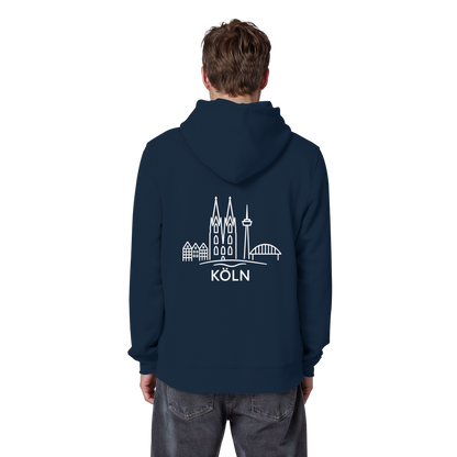Köln Skyline (großer Druck auf dem Rücken) - Organic Basic Hoodie