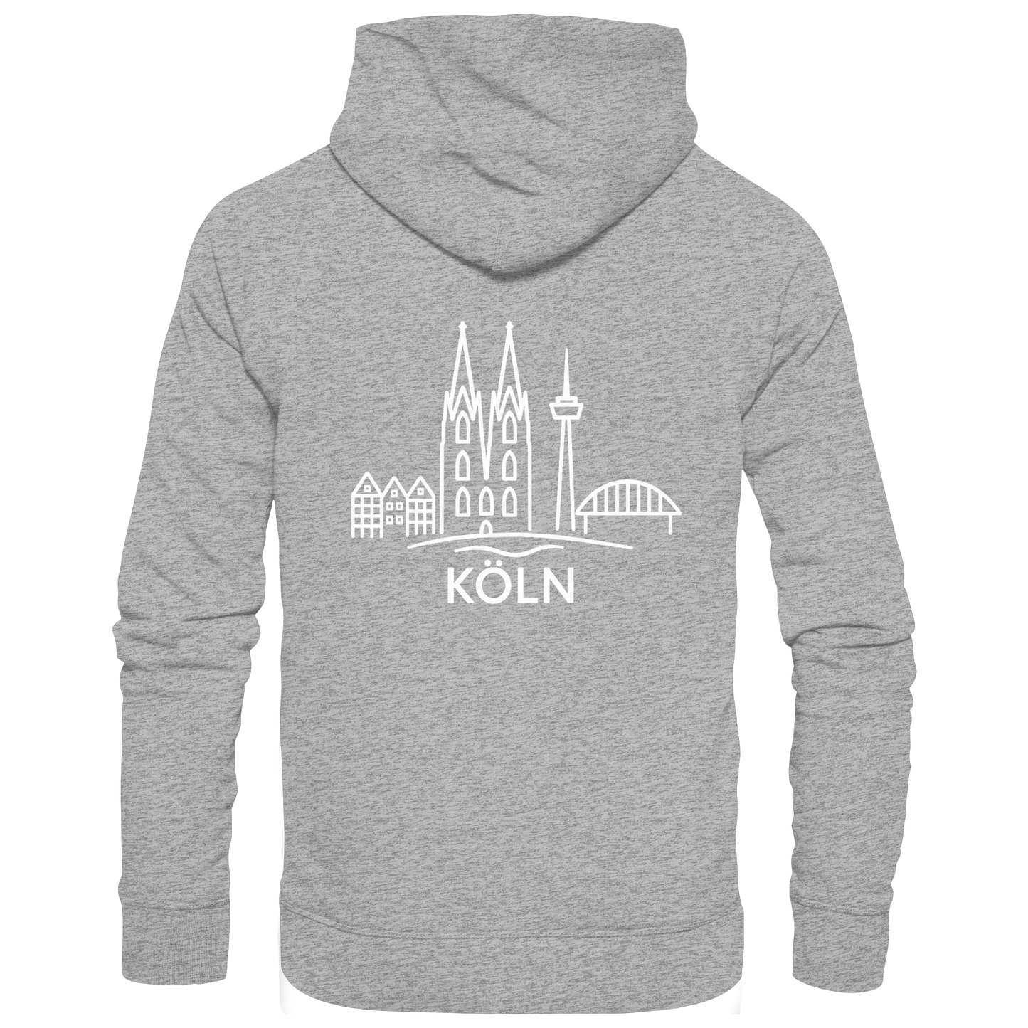 Köln Skyline (großer Druck auf dem Rücken) - Organic Basic Hoodie