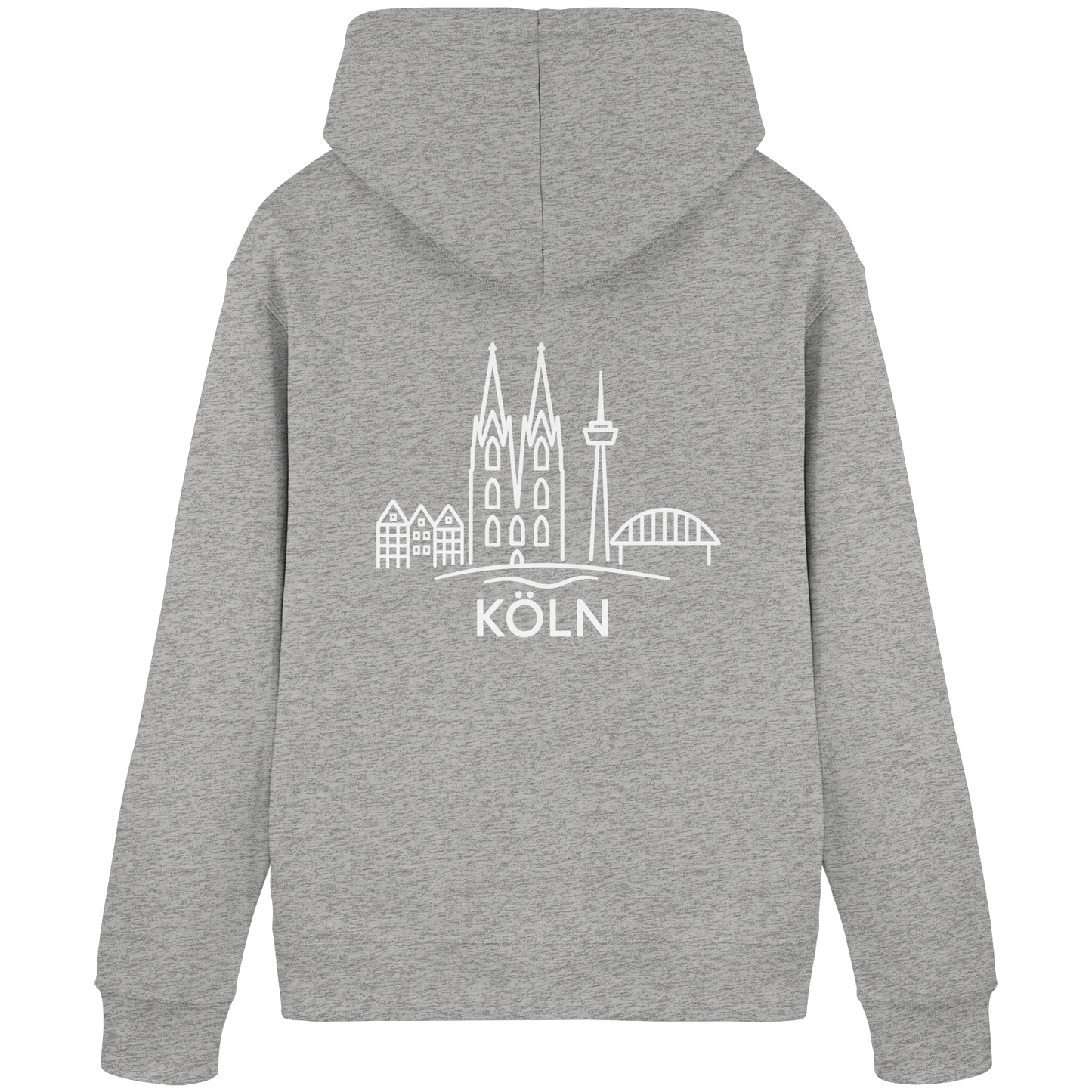 Köln Skyline (großer Druck auf dem Rücken) - Organic Basic Hoodie
