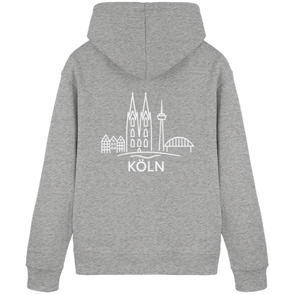 Köln Skyline (großer Druck auf dem Rücken) - Organic Basic Hoodie
