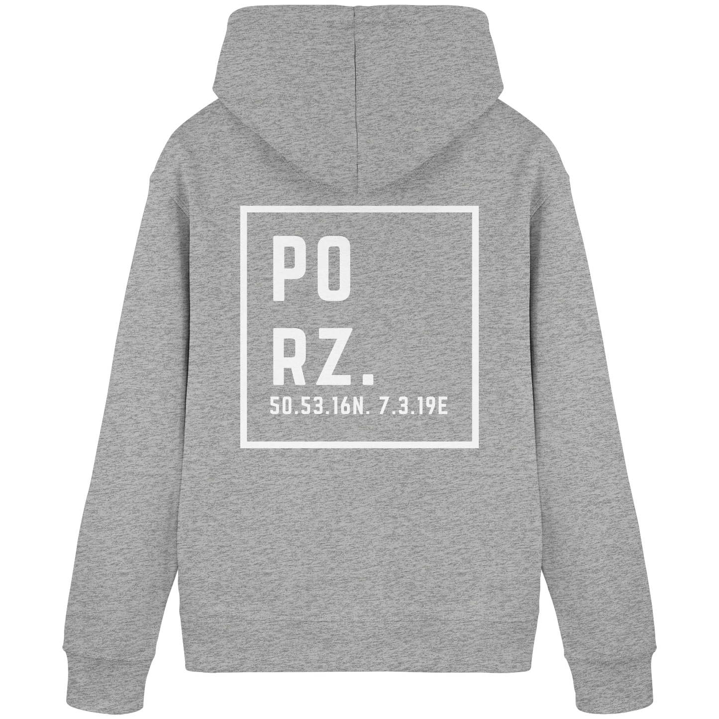 Porz Koordinaten (großer Druck Rücken)  Organic Basic Hoodie