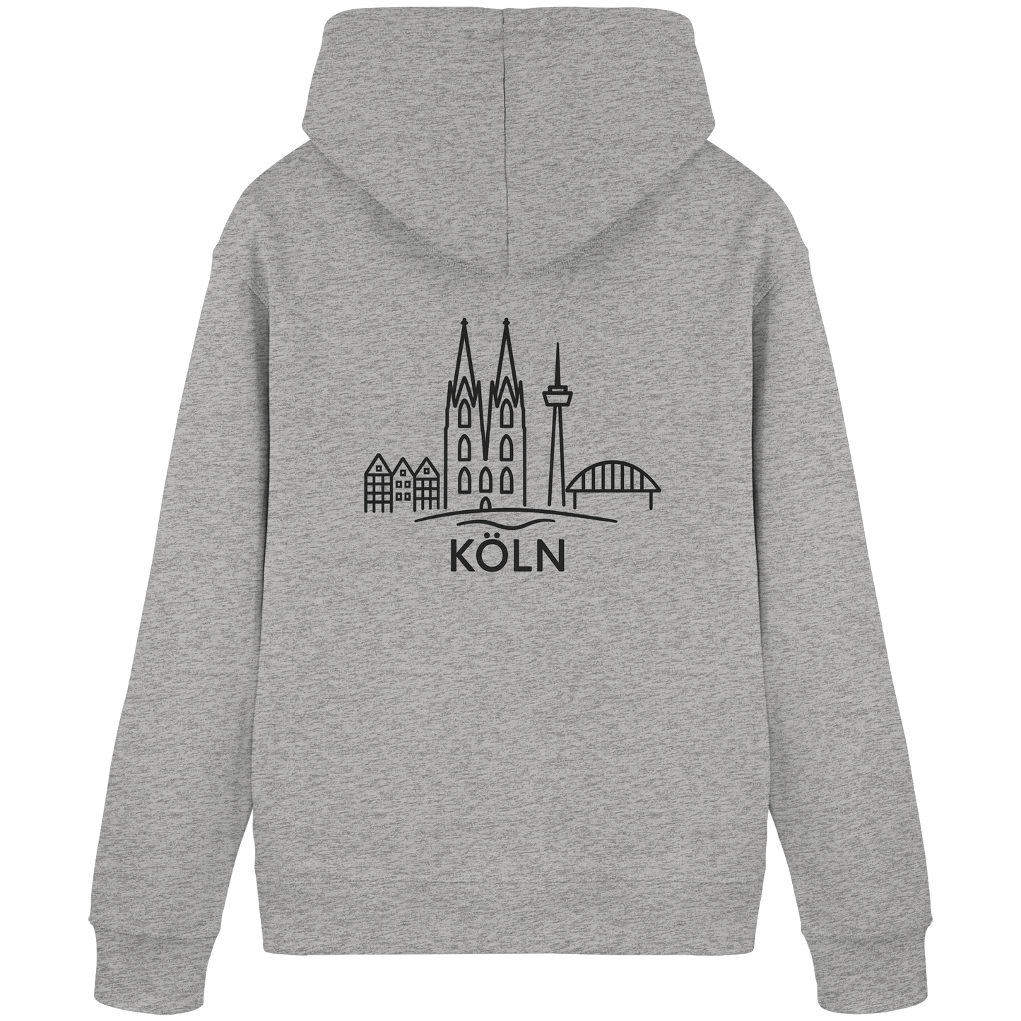 Köln Skyline (großer Druck auf dem Rücken) - Organic Basic Hoodie