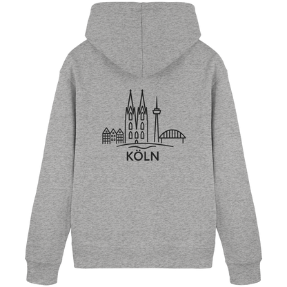 Köln Skyline (großer Druck auf dem Rücken) - Organic Basic Hoodie