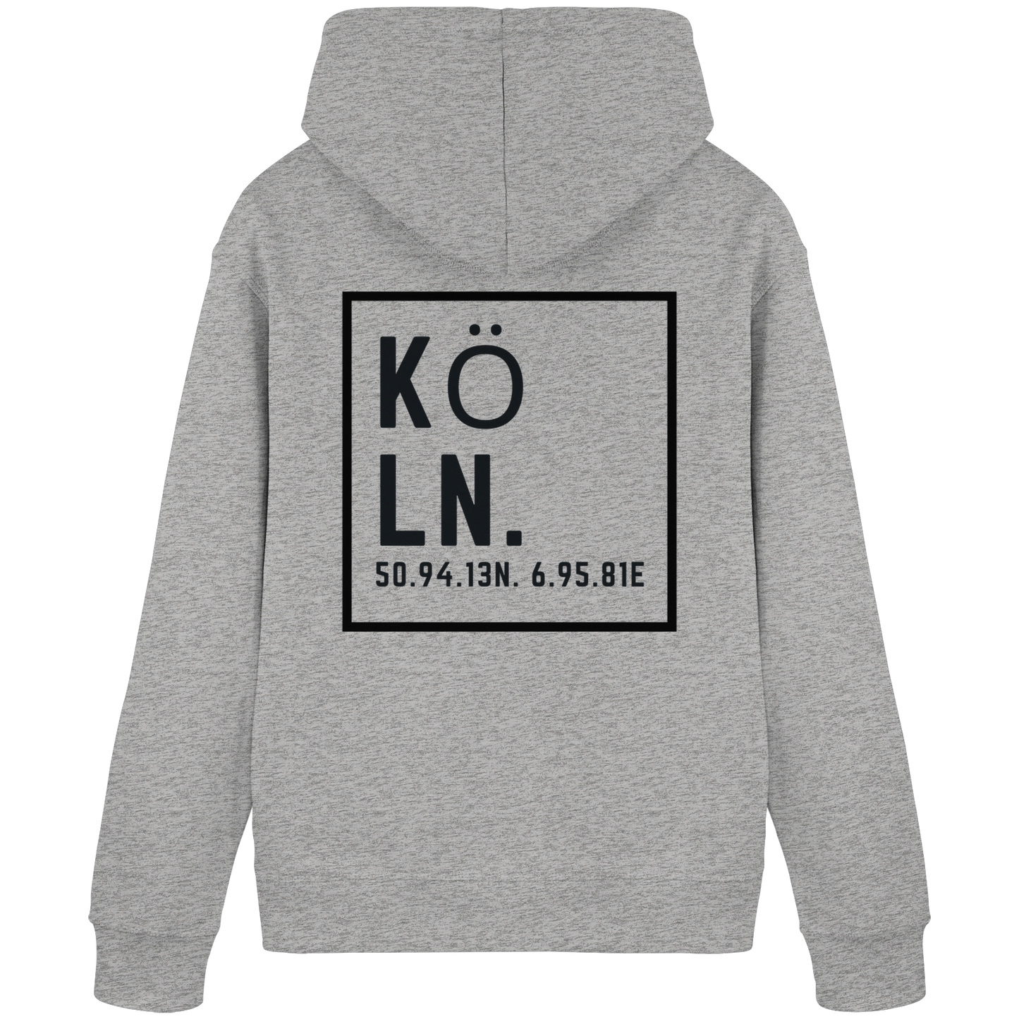 Köln Koordinaten (großer Druck auf dem Rücken) - Organic Basic Hoodie