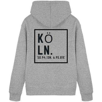 Köln Koordinaten (großer Druck auf dem Rücken) - Organic Basic Hoodie