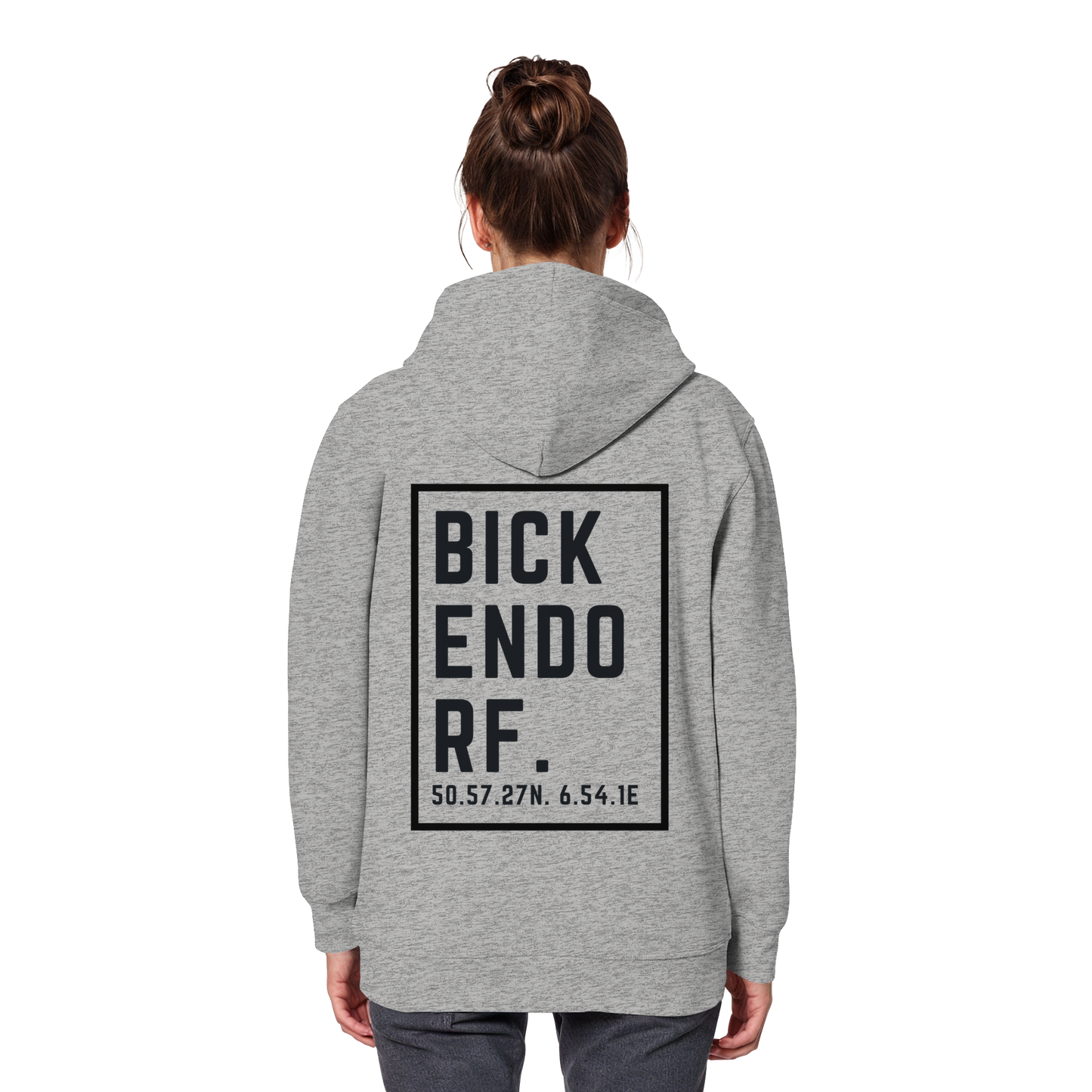 Bickendorf Koordinaten (großer Druck auf dem Rücken) - Organic Basic Hoodie