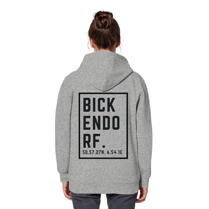 Bickendorf Koordinaten (großer Druck auf dem Rücken) - Organic Basic Hoodie