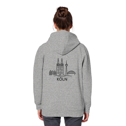 Köln Skyline (großer Druck auf dem Rücken) - Organic Basic Hoodie