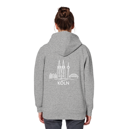 Köln Skyline (großer Druck auf dem Rücken) - Organic Basic Hoodie