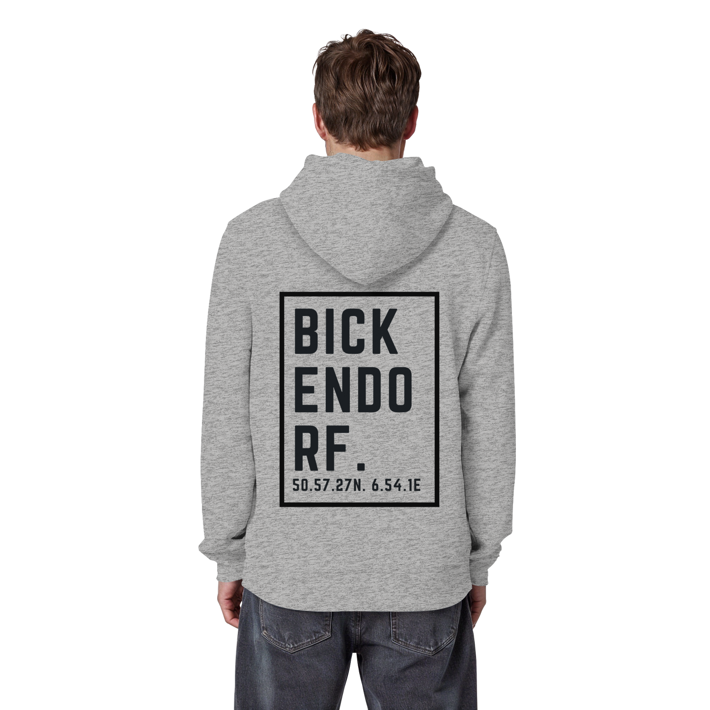 Bickendorf Koordinaten (großer Druck auf dem Rücken) - Organic Basic Hoodie