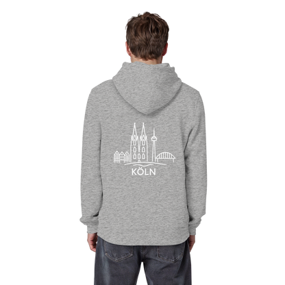 Köln Skyline (großer Druck auf dem Rücken) - Organic Basic Hoodie