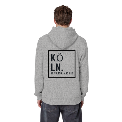 Köln Koordinaten (großer Druck auf dem Rücken) - Organic Basic Hoodie