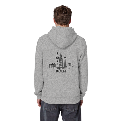 Köln Skyline (großer Druck auf dem Rücken) - Organic Basic Hoodie