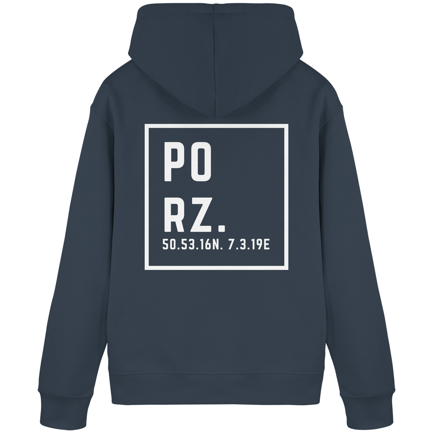 Porz Koordinaten (großer Druck Rücken)  Organic Basic Hoodie
