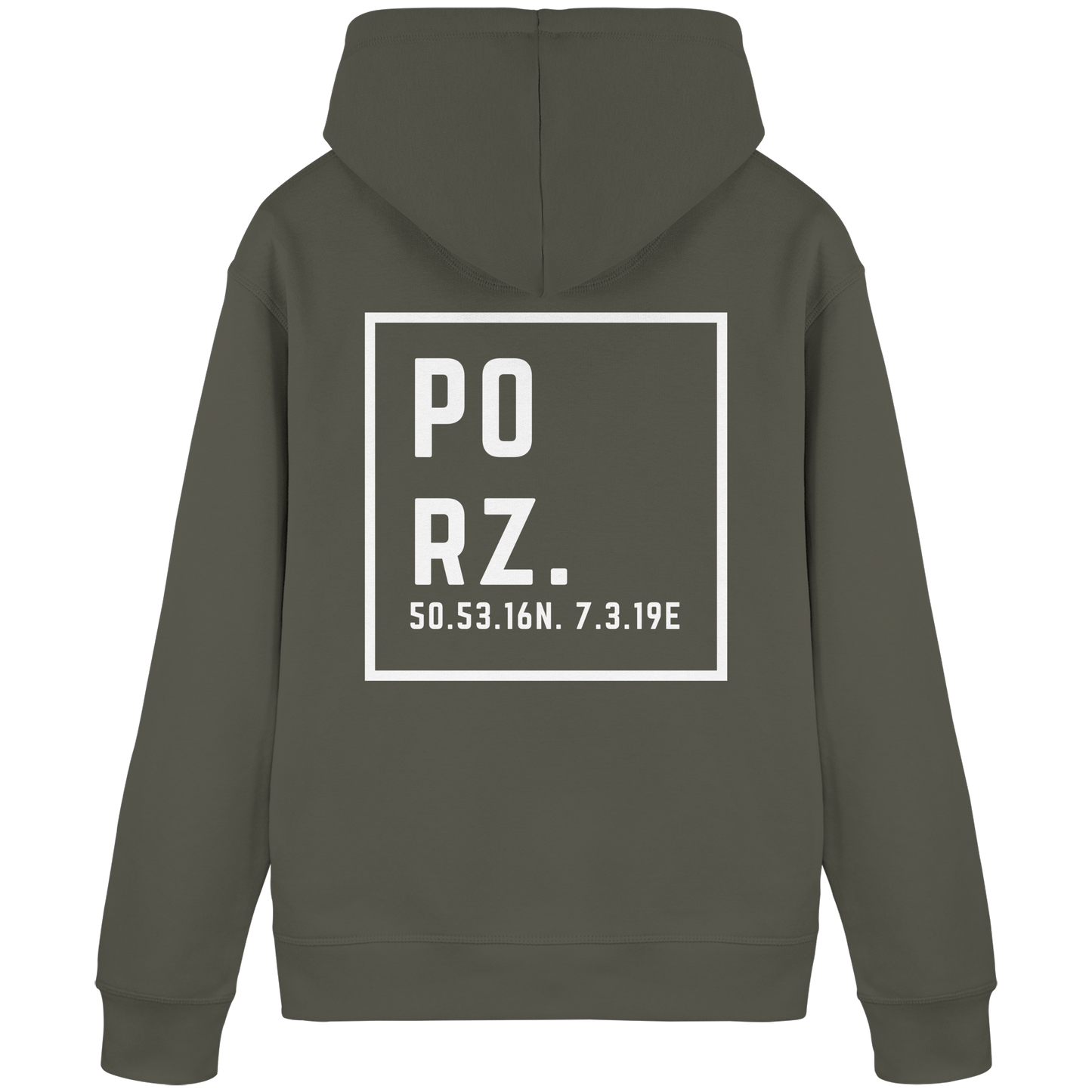 Porz Koordinaten (großer Druck Rücken)  Organic Basic Hoodie