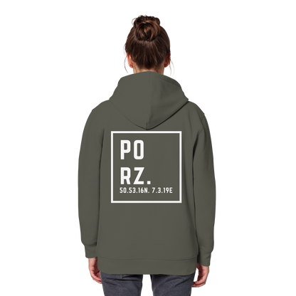 Porz Koordinaten (großer Druck Rücken)  Organic Basic Hoodie