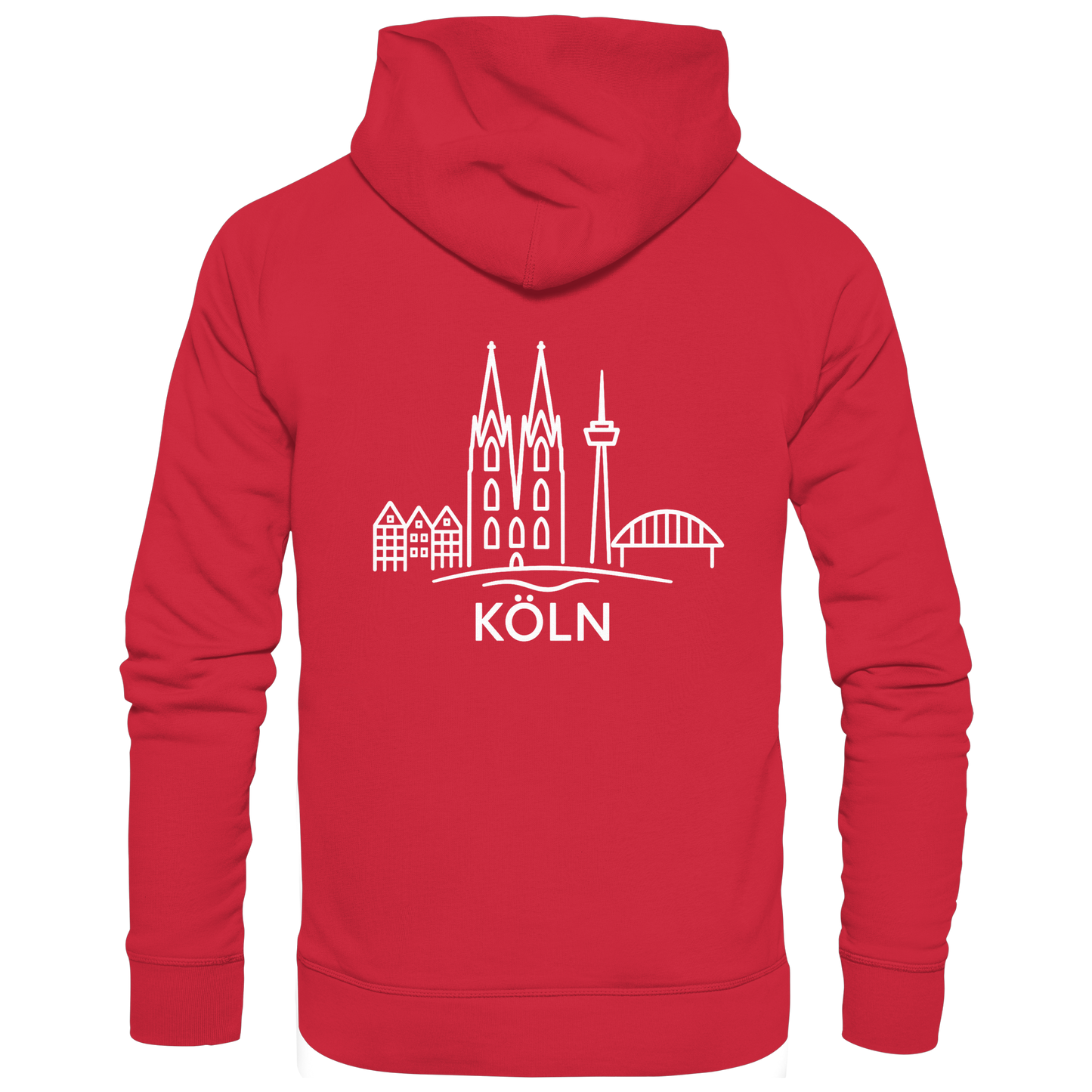 Köln Skyline (großer Druck auf dem Rücken) - Organic Basic Hoodie