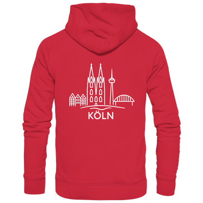 Köln Skyline (großer Druck auf dem Rücken) - Organic Basic Hoodie