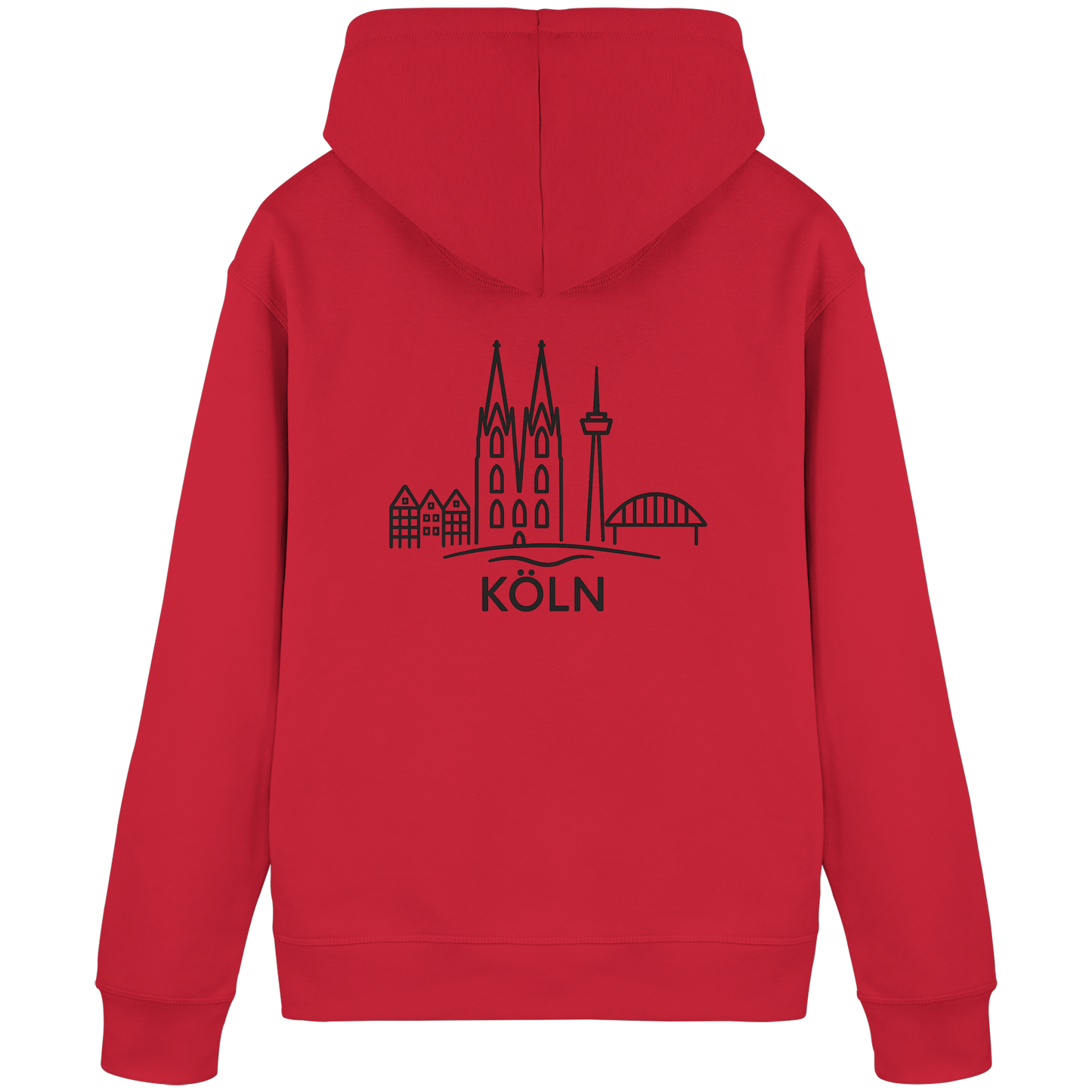 Köln Skyline (großer Druck auf dem Rücken) - Organic Basic Hoodie
