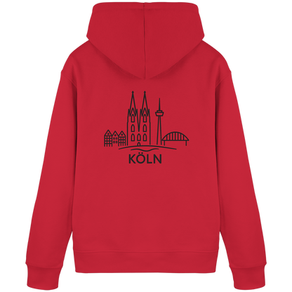 Köln Skyline (großer Druck auf dem Rücken) - Organic Basic Hoodie