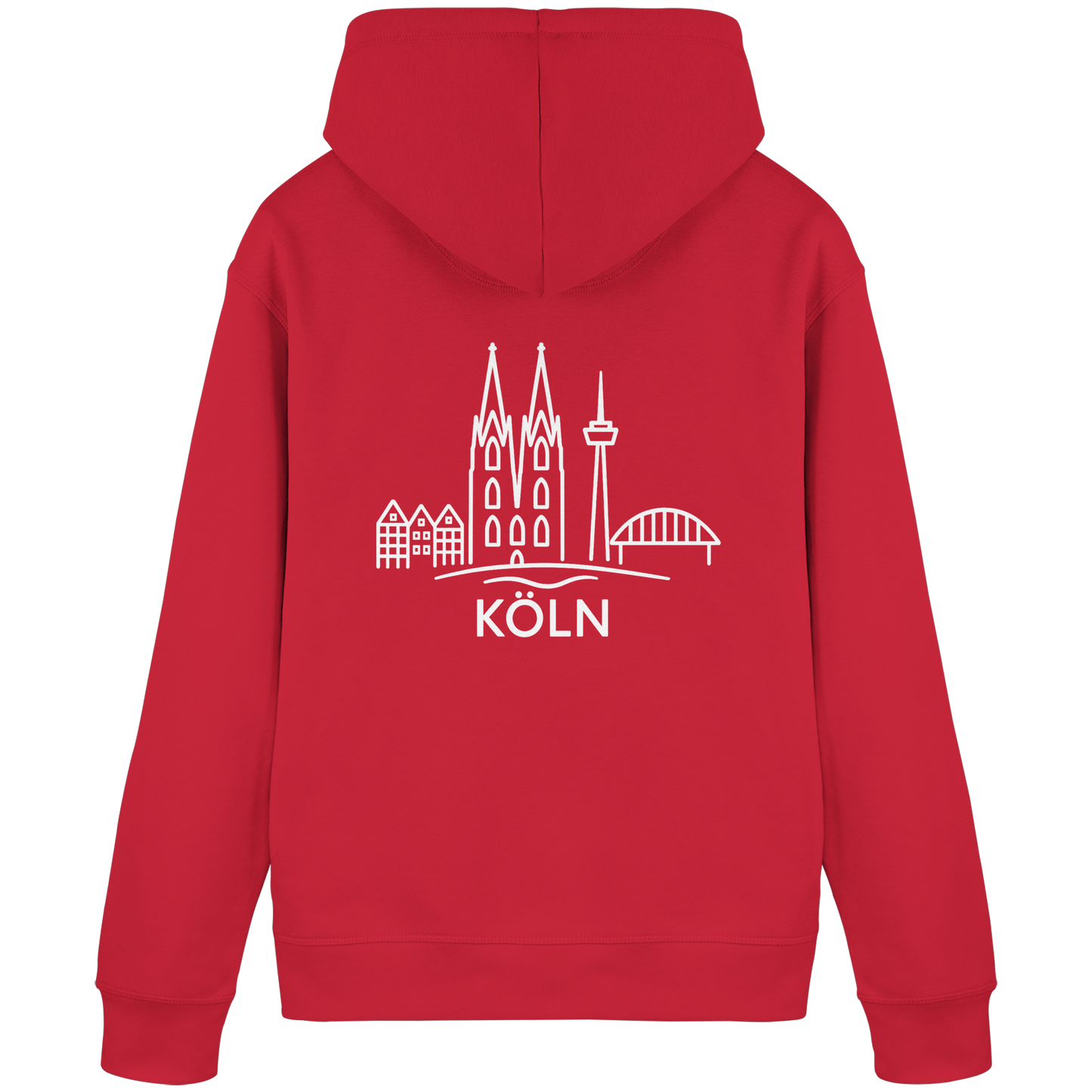 Köln Skyline (großer Druck auf dem Rücken) - Organic Basic Hoodie