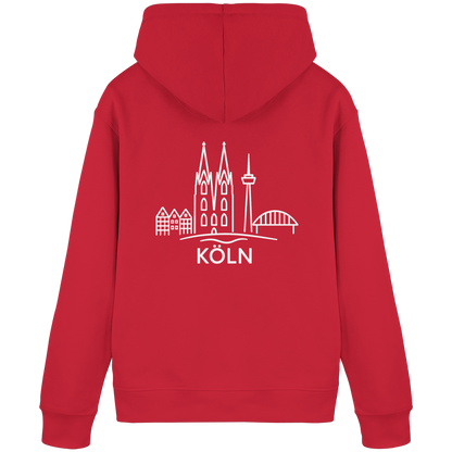 Köln Skyline (großer Druck auf dem Rücken) - Organic Basic Hoodie