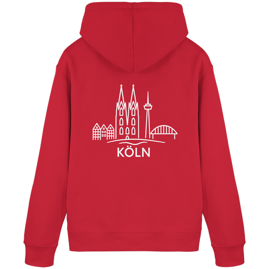 Köln Skyline (großer Druck auf dem Rücken) - Organic Basic Hoodie