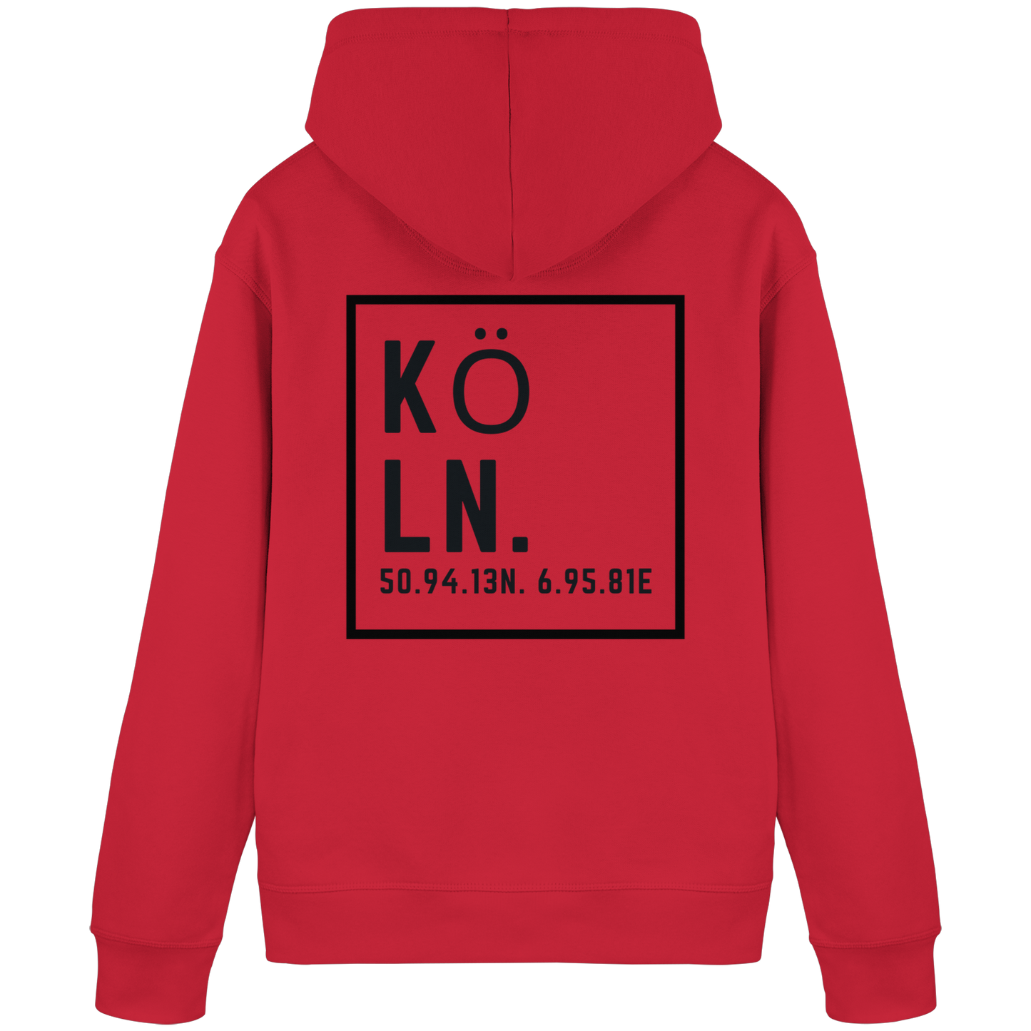 Köln Koordinaten (großer Druck auf dem Rücken) - Organic Basic Hoodie