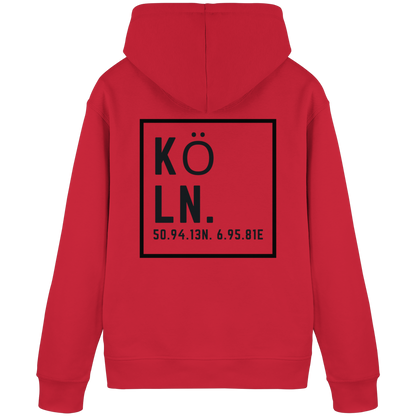 Köln Koordinaten (großer Druck auf dem Rücken) - Organic Basic Hoodie