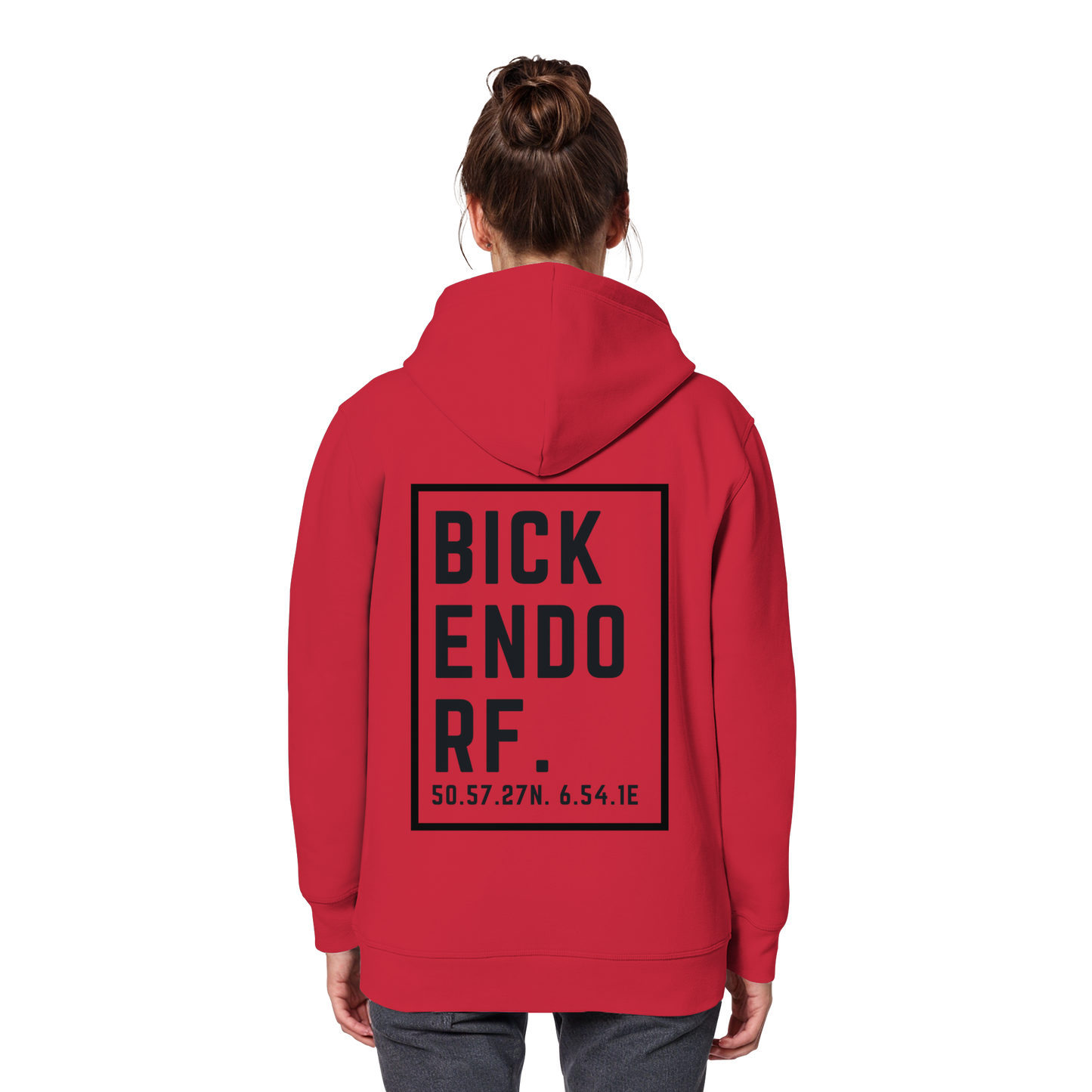 Bickendorf Koordinaten (großer Druck auf dem Rücken) - Organic Basic Hoodie