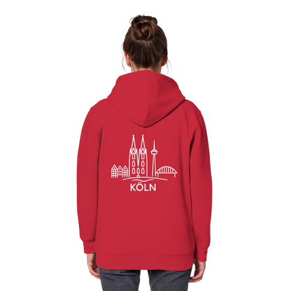 Köln Skyline (großer Druck auf dem Rücken) - Organic Basic Hoodie