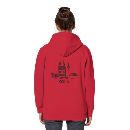 Köln Skyline (großer Druck auf dem Rücken) - Organic Basic Hoodie