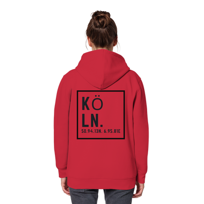 Köln Koordinaten (großer Druck auf dem Rücken) - Organic Basic Hoodie